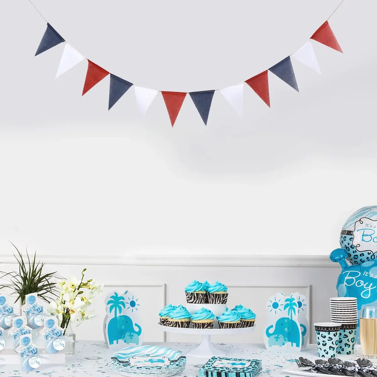 Fourth of July Burlap Banner - Patriotic Indoor/Outdoor House Decorations for The Aesthetic Room