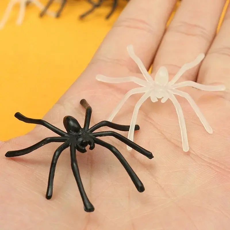 Halloween Luminous Rubber Fake Spider Prank Toy: Set of 10 Plastic Figures for DIY Party Decorations