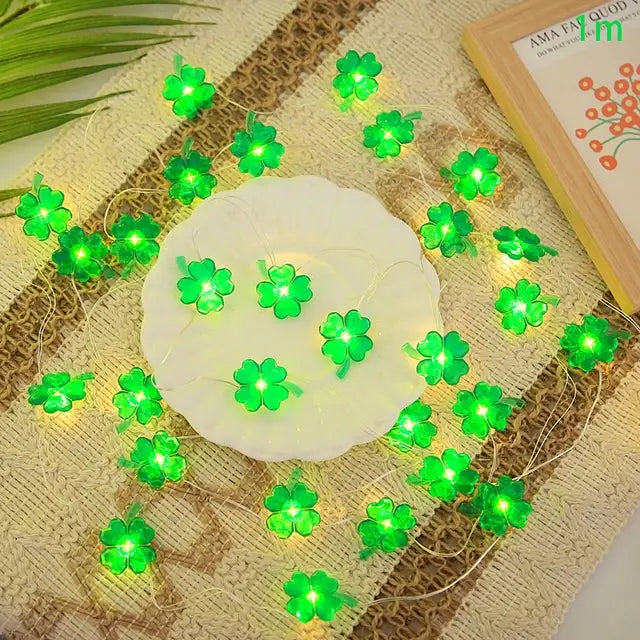 Shimmering Saint Patrick's Day LED Lights String - 2 Meters with 20 LEDs