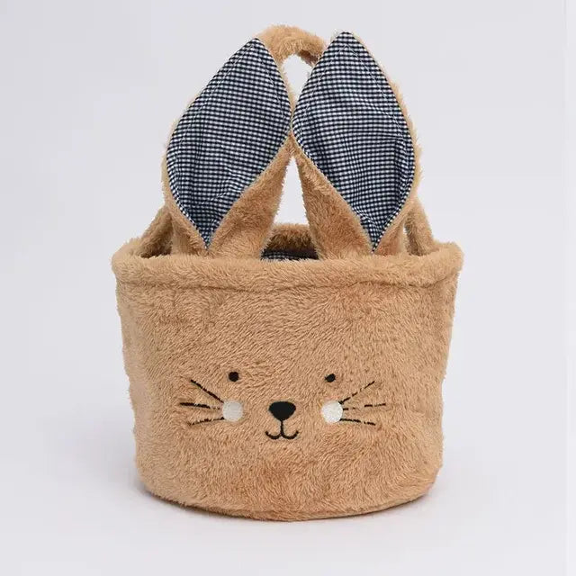 Easter Bunny Candy Bag: Plush Soft Storage Basket Cartoon for Children's Easter Decor