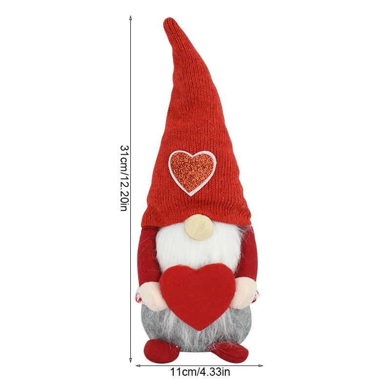 Valentine's Day Nordic Gnome With Heart Hat