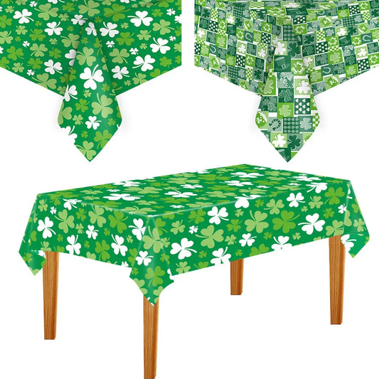 Irish Shamrock Disposable Tablecloth - Perfect for St. Patrick's Day Celebration Decor