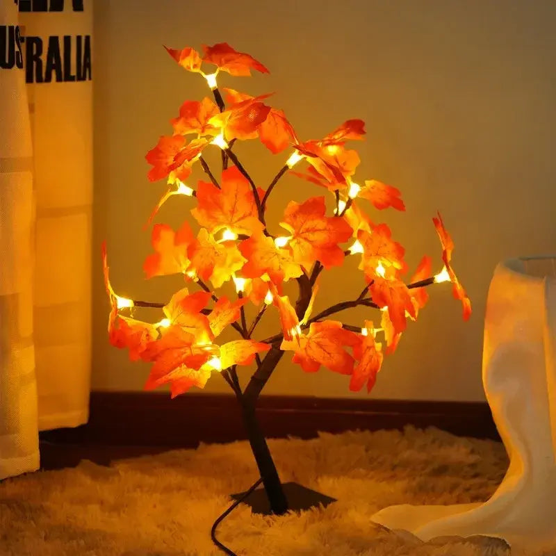 24 LED Maple Leaf Night Light: USB-Powered Thanksgiving Decoration Gift