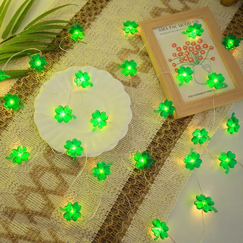 Shimmering Saint Patrick's Day LED Lights String - 2 Meters with 20 LEDs