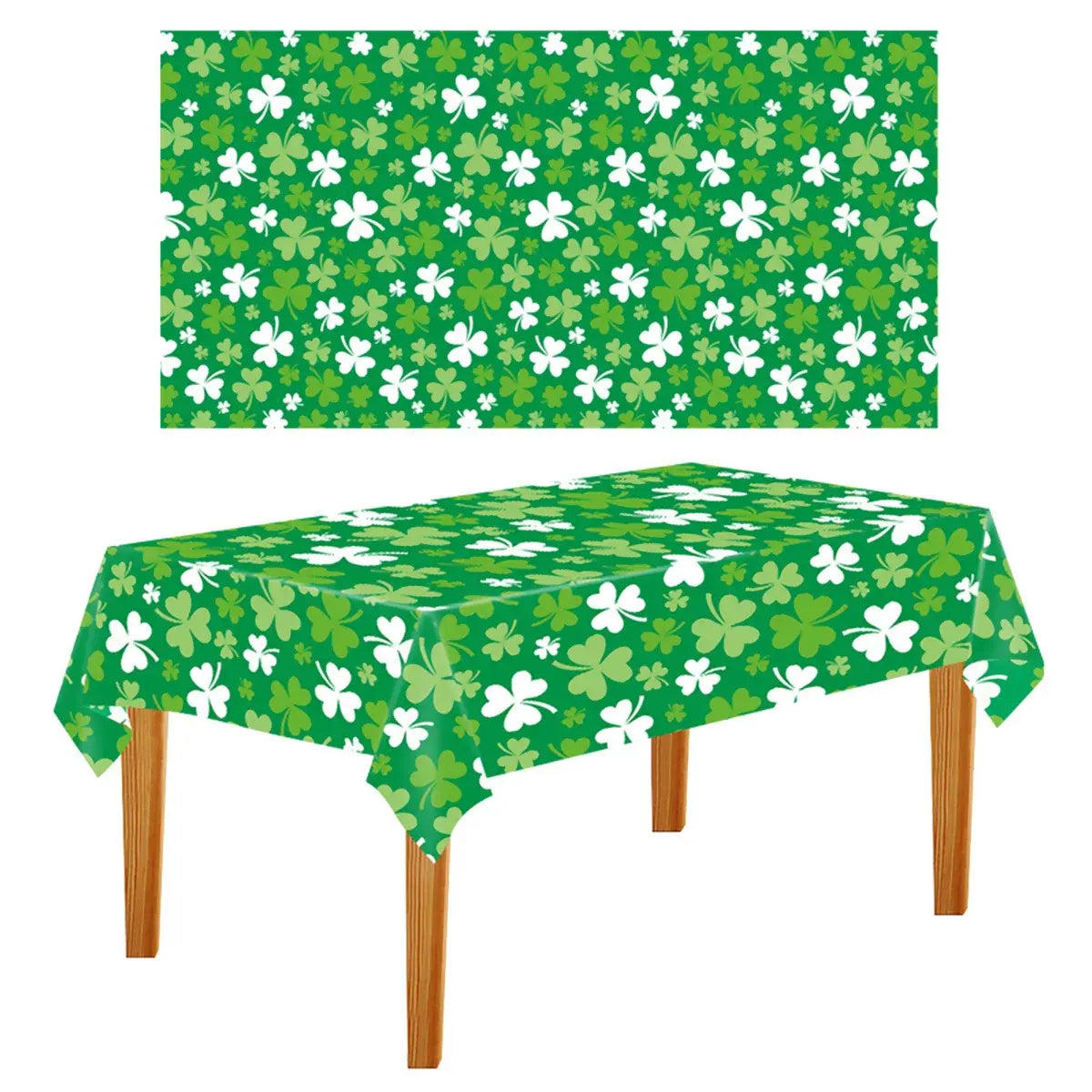 Irish Shamrock Disposable Tablecloth - Perfect for St. Patrick's Day Celebration Decor