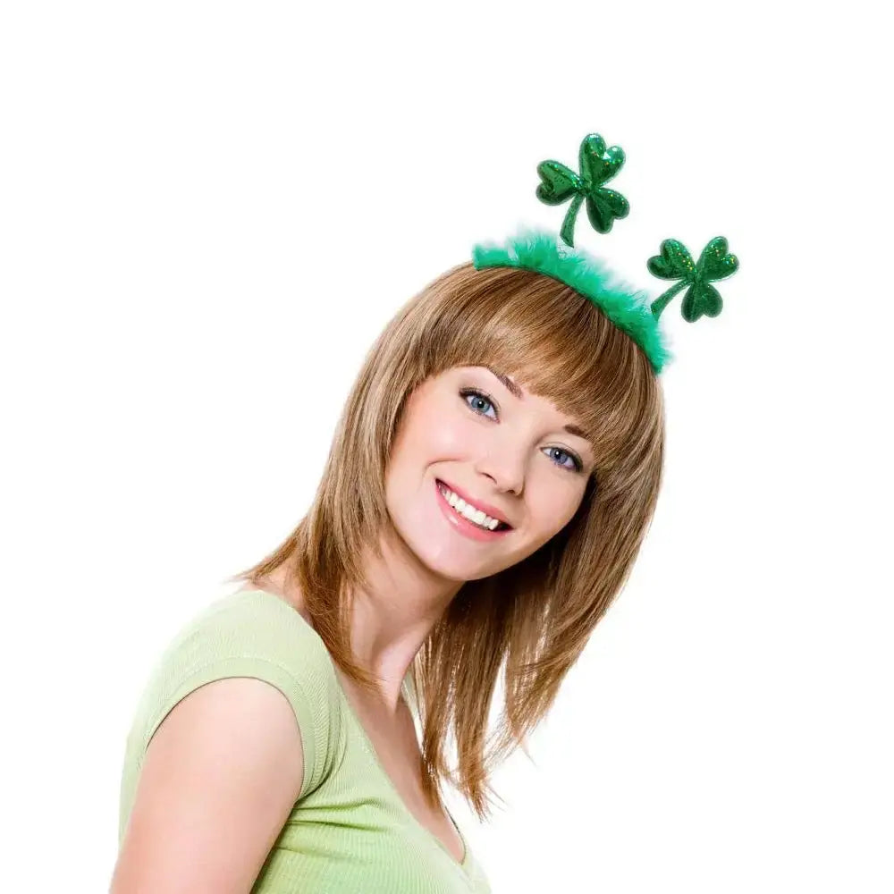 2pcs St. Patrick's Day Green Shamrock Clover Headbands