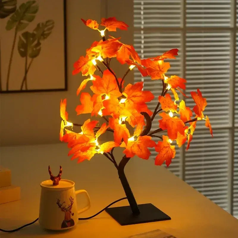 24 LED Maple Leaf Night Light: USB-Powered Thanksgiving Decoration Gift