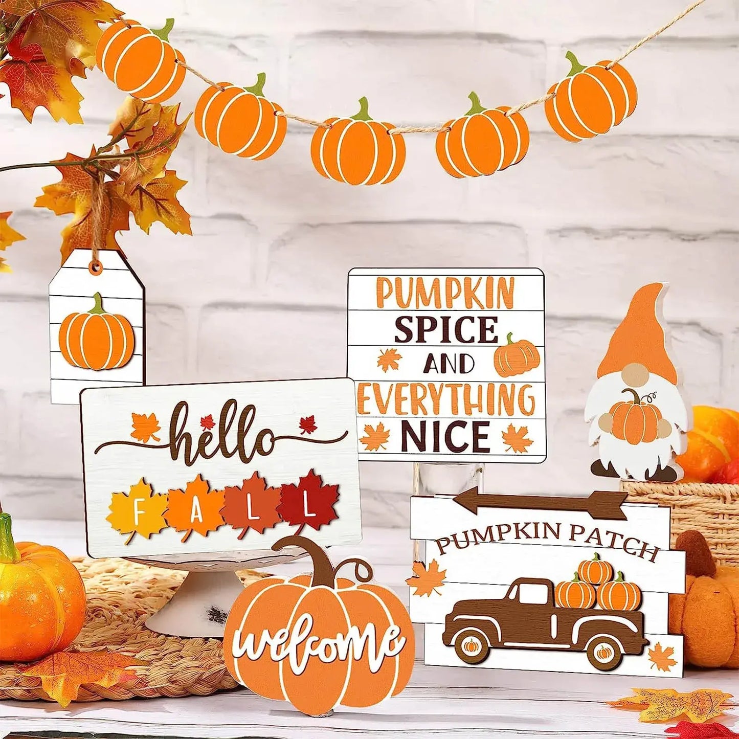 Fall Tiered Tray Decor Set: Thanksgiving and Fall Home Decor with Coffee Station Decorations Sign