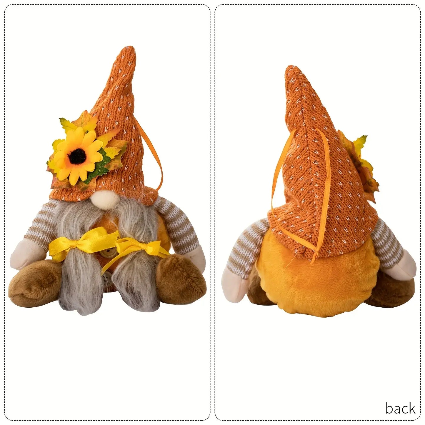 Harvest Season Maple Leaf Straw Hat Rudolf Short Legs Doll Goblin Dwarf Doll Pendant: Thanksgiving Decoration and Children's Gift