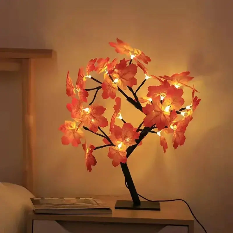 24 LED Maple Leaf Night Light: USB-Powered Thanksgiving Decoration Gift