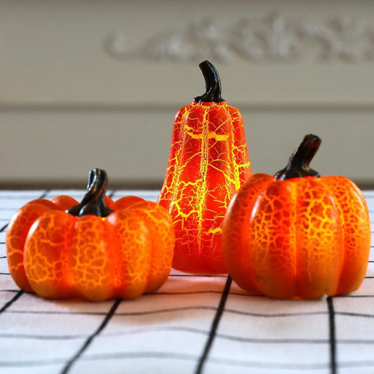 Glowing Halloween Jack-O'-Lantern Simulation Ornaments: Perfect Props for Children's Performances, Ideal for Spooky Bar, KTV, Party, and Shopping Mall Window Decorations