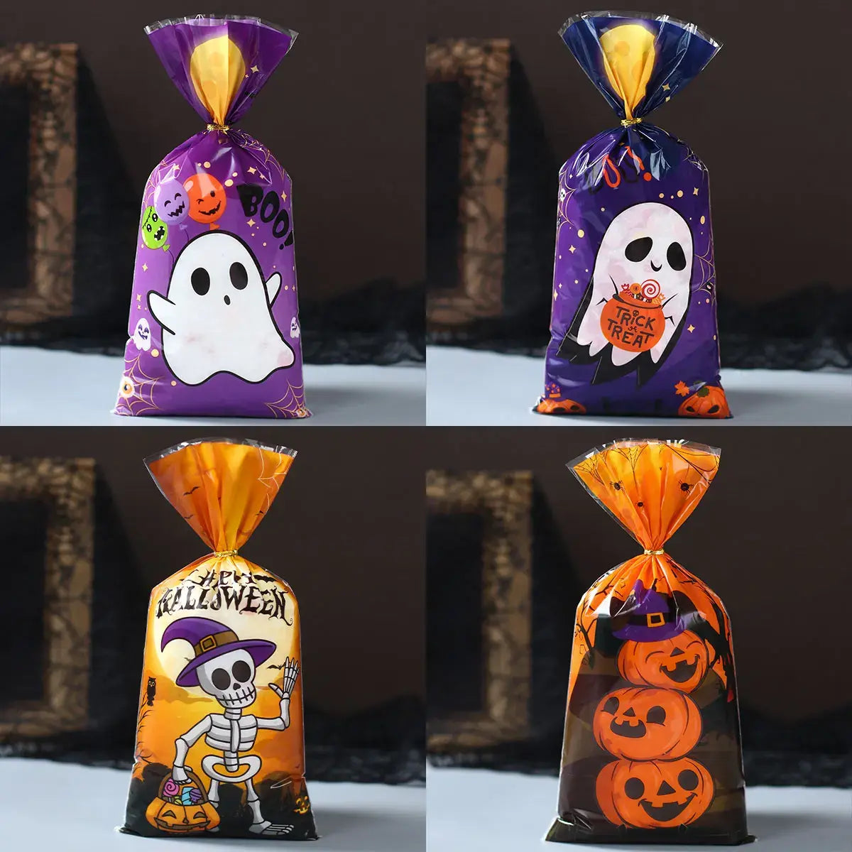 2023 Halloween Candy Bags: Home Decoration and Party Supplies for Halloween, Perfect for Packaging Cookies, Desserts, and Baked Treats