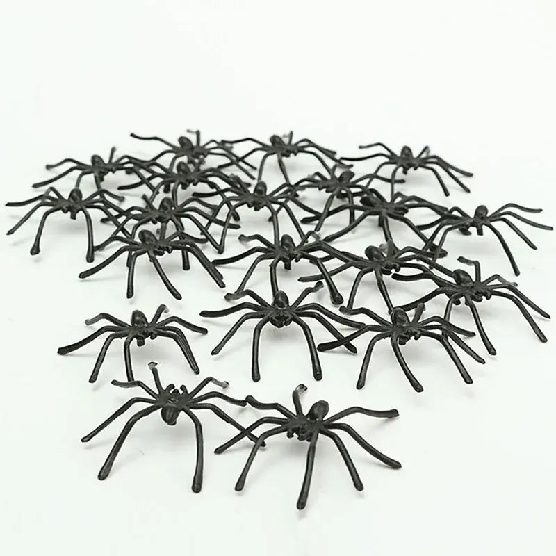 Halloween Luminous Rubber Fake Spider Prank Toy: Set of 10 Plastic Figures for DIY Party Decorations