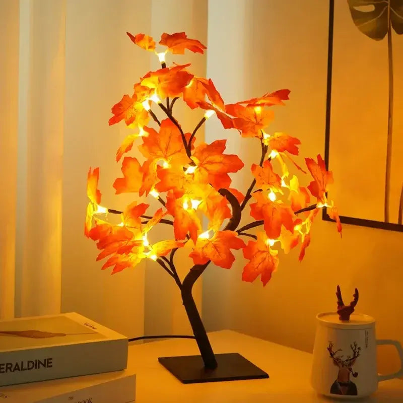 24 LED Maple Leaf Night Light: USB-Powered Thanksgiving Decoration Gift