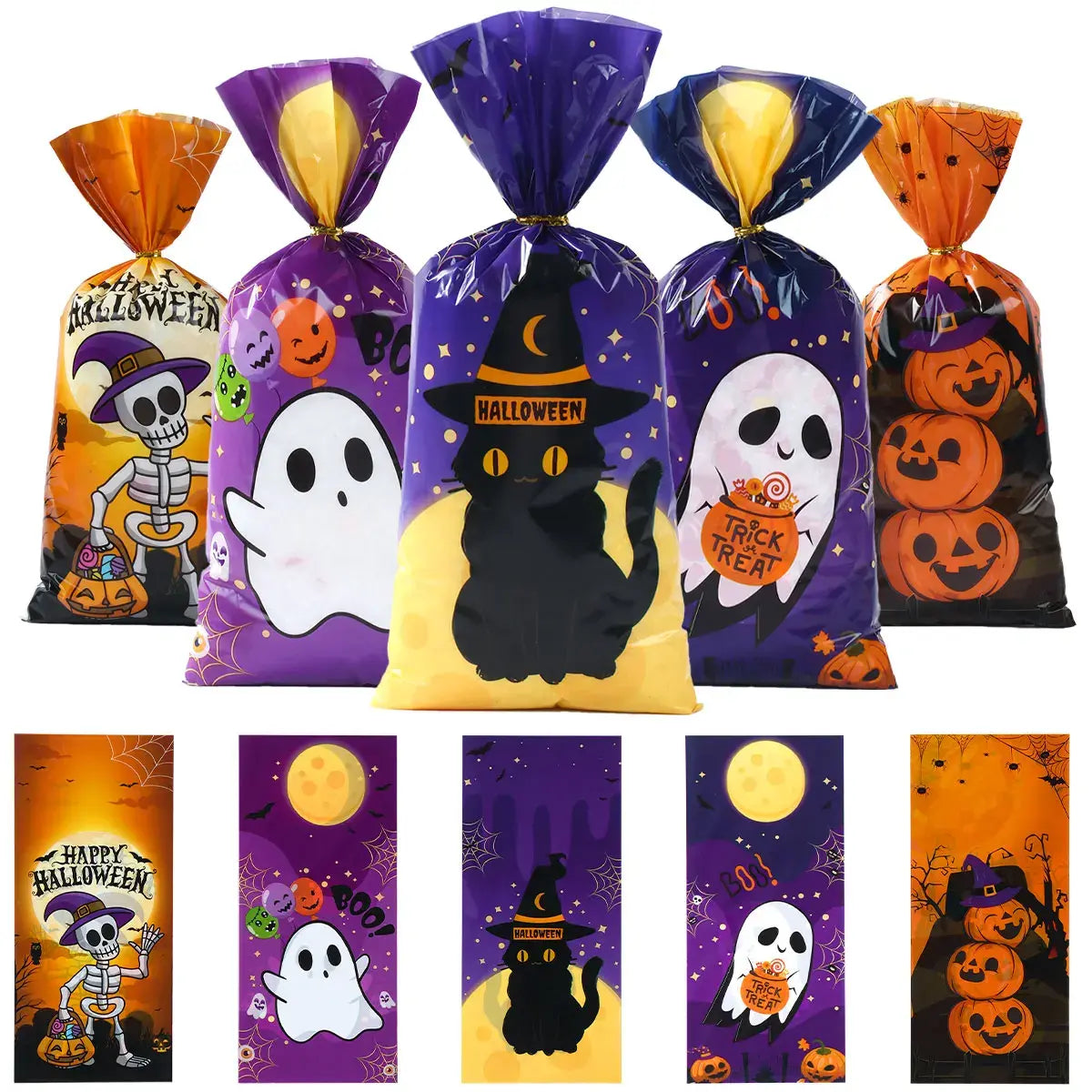 2023 Halloween Candy Bags: Home Decoration and Party Supplies for Halloween, Perfect for Packaging Cookies, Desserts, and Baked Treats