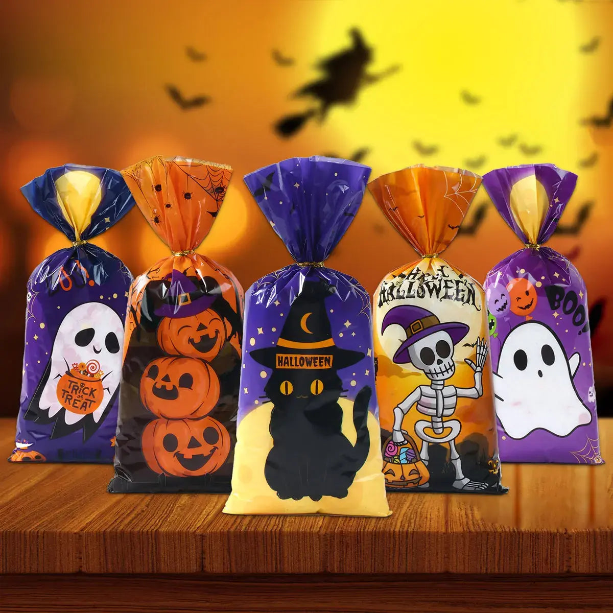 2023 Halloween Candy Bags: Home Decoration and Party Supplies for Halloween, Perfect for Packaging Cookies, Desserts, and Baked Treats